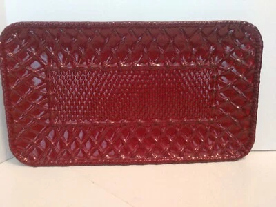 Serving Tray Holiday Classics Large Red Basket Weave Original Foam Lined Box - Image 1 of 4