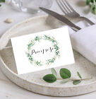 PERSONALISED Place Cards Wedding Name Meal Table Setting Eucalyptus Foliage PC50