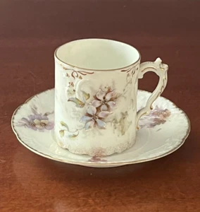 ANTIQUE ROSENTHAL RC GERMANY SANSSOUCI MONBIJOU DEMITASSE FLORAL CUP SAUCER SET - Picture 1 of 15