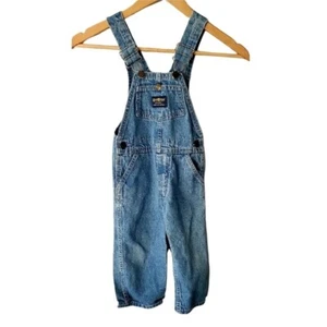Vintage Oshkosh B Gosh Vestback  Blue Denim Overalls Size 3T Made in USA Vintage - Picture 1 of 6