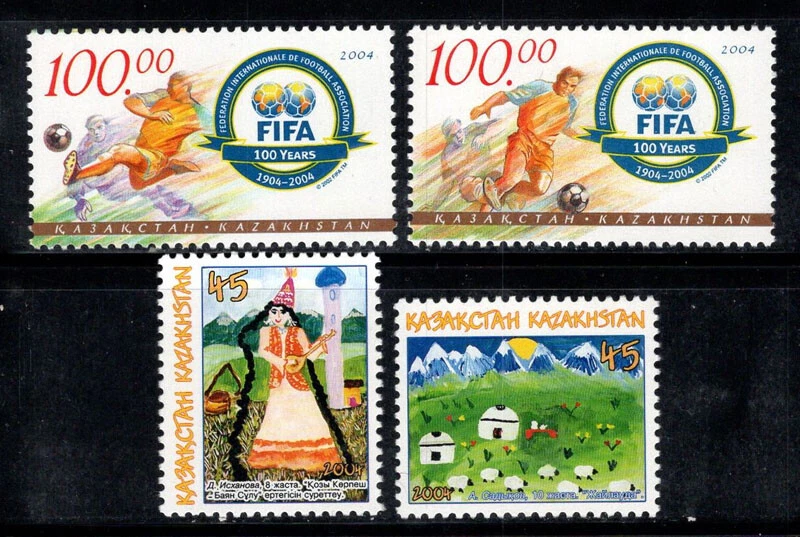 Kazakhstan 2004 Mi. 468-471 Neuf ** 100% Football, Enfants - Photo 1/1