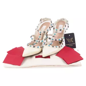 VALENTINO GARAVANI Rockstud Star Riemchen Pumps Luxus Designer Gr.38,5 OP: 950 € - Bild 1 von 15