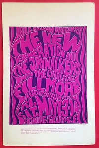 FOLLETO DE CONCIERTO The NEW GENERATION Fillmore Mayo 1966 Wes Wilson CHARLATANES Graham - Imagen 1 de 3