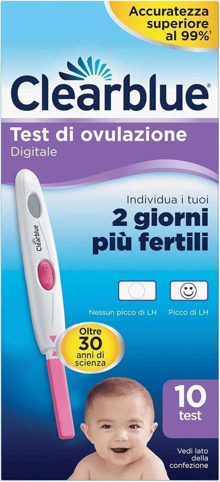 Clearblue Test Ovulazione Base 10 Stick - Immagine 1 di 4