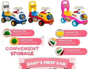 Kids Ride On and Push Along Buggy Car First Steps Toddler Walker Learning Toy - Picture 1 of 22