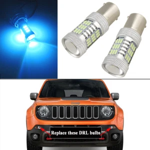 2pcs Ice Blue 45SMD LED Bulb for 2015-up Jeep Renegade Daytime Running Light DRL - Picture 1 of 11