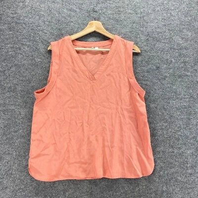 Unbranded Blouse Women L Large Pink V-Neck Sleeveless Pullover Casual Wide Strap - Image 1 of 4