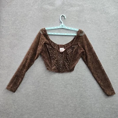 Corsé Victoria's Secret Mujer XL Marrón Dream Angels Alambre Estrás Transparente Foto 1 de 4