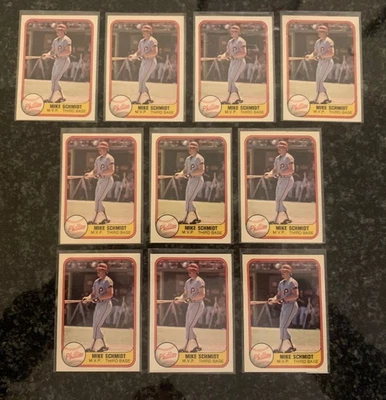 MIKE SCHMIDT CARD LOT (1981 FLEER).....................10 TOTAL! - Image 1 of 2