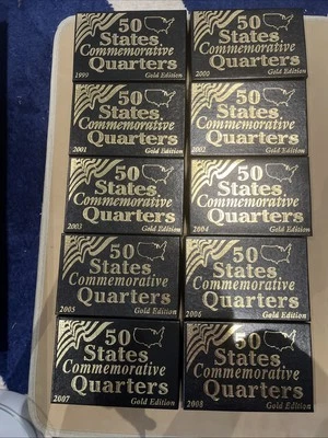 50 STATES COMMEMORATIVE QUARTERS 1999-2008 - COMPLETE SET - GOLD EDITION - Image 1 of 4