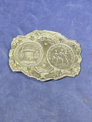 Lewis Spirit Of Freedom 1776-1976 Estados Unidos 2 monedas ficha latón hebilla de cinturón Foto 1 de 4