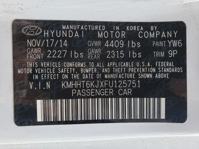 2015 2016 HYUNDAI GENESIS Automatic Transmission 39k 8 Spd fits 3.8L Coupe 56472 Foto 1 de 4