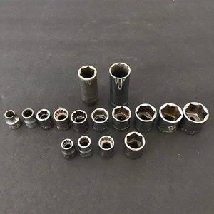 Lot of 16 Craftsman 3/8” Dr SAE & Metric 6 & 12pt Socket Set 5/16"-7/8" USA - Bild 1 von 4