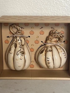 Blue Sky Fall Goldminc Pumpkin Gourd Fall Thanksgiving Salt & Pepper Shakers - Picture 1 of 6