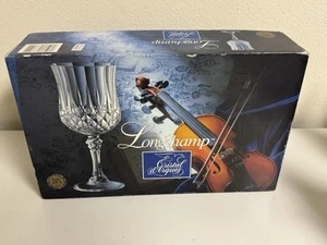 LONGCHAMP - Set Of 4 Cristal D'Arques 24% Lead Crystal Wine Glasses 7 1/2 oz - Picture 1 of 9