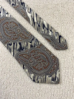 Corbata de seda Franco Bianchi patrón vintage paisley hecha en Italia Foto 1 de 4