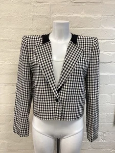 VALENTINO Miss V RARE VINTAGE Houndstooth Check Blazer Jacket VGC IL - Picture 1 of 14