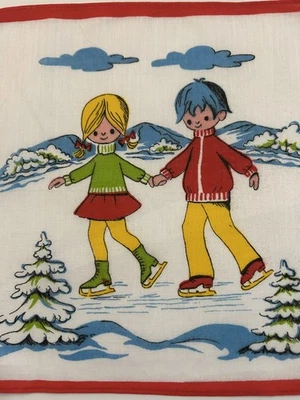 Pañuelo Un par de patinadores en el estanque congelado Foto 1 de 2