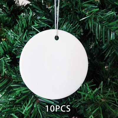 10x cercle de sublimation ornements d'arbre de Noël transfert de chaleur - Photo 1/4