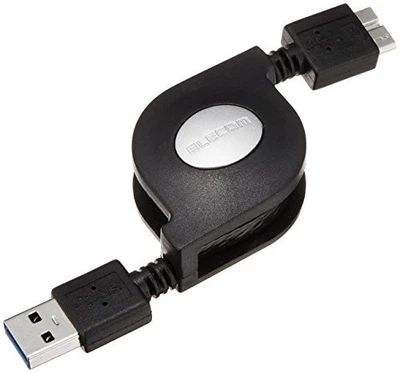 Elecom USB cable [microB] USB3.0 (USB A male to microB male) winding 0.7m  [38l] - Image 1 of 3