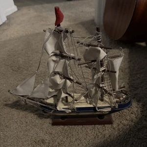 Vintage Real Wooden Model Sail Boat Great Condition! - Picture 1 of 2
