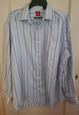 MENS OSCAR DE LA RENTA BLUE STRIPED BUTTON DOWN SHIRT SIZE 16 1/2 34/35 - Image 1 of 4