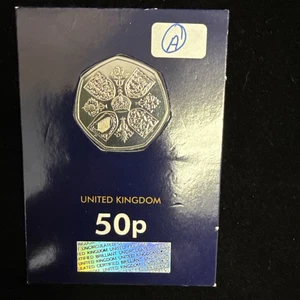 2022 United Kingdom Fifty Pence 50P Proof coin - Foto 1 di 3