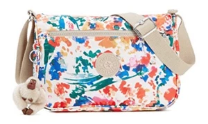 Kipling Callie printed crossbody purse bag floral splatter 2 monkeys - Picture 1 of 10
