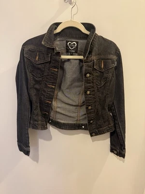 Vintage XOXO Jeans Denim Negro Chaqueta Mezcla Algodón Talla XS S M Mujer Foto 1 de 4