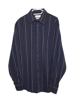 Camisa Yves Saint Laurent YSL Vintage Rayas Botones Para Hombre Talla L Foto 1 de 4