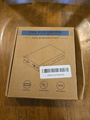 USB 3.0 HDMI KVM Switch 1 Monitor 2 Computers, 8K@60Hz KVM Switches - Image 1 of 4