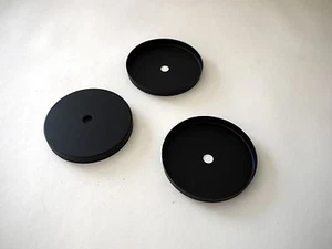 4-1/2"DIA x 1/2" HIGH STEEL CANOPY or BACKPLATE. BLACK POWDER COAT 4 PCS! - Picture 1 of 2