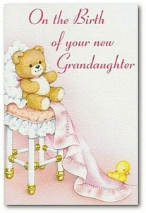 Granddaughter Birth Congratulations Card + Bible Text - Psalm 30:12 EB8279 - Picture 1 of 1