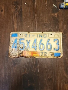 1972 Indiana License Plate # 45X4663 - Picture 1 of 7