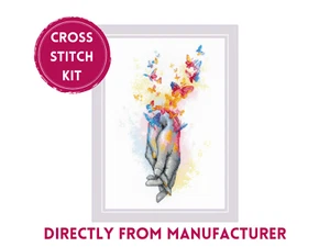 RIOLIS Counted Cross Stitch Kit 2104 Love is in the Air - Hands & Butterflies - Picture 1 of 10