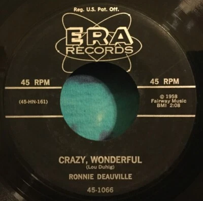 Ronnie Deauville 45 Crazy, Wonderful / Hong Kong Affair ERA Rare Foto 1 de 4