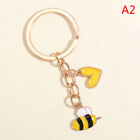Cute Bee Honeycomb Heart Flower Key Ring Garden Key Chains Gifts Accessories CR