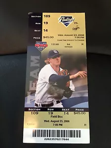 Biglietto Stagione 2006 San Diego Padres vs LA Dodgers Stub Khalil Greene 23 agosto - Foto 1 di 2