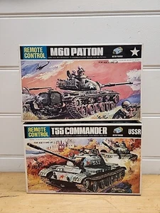 Vintage Nitto Blue Tank Remote Control Tank Model Kit M60 Patton +T55 #4 - Bild 1 von 5