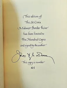 St. Croix Midwest Border River SIgned Numbered Ed. Slipcase History Illust. Dunn - Foto 1 di 8