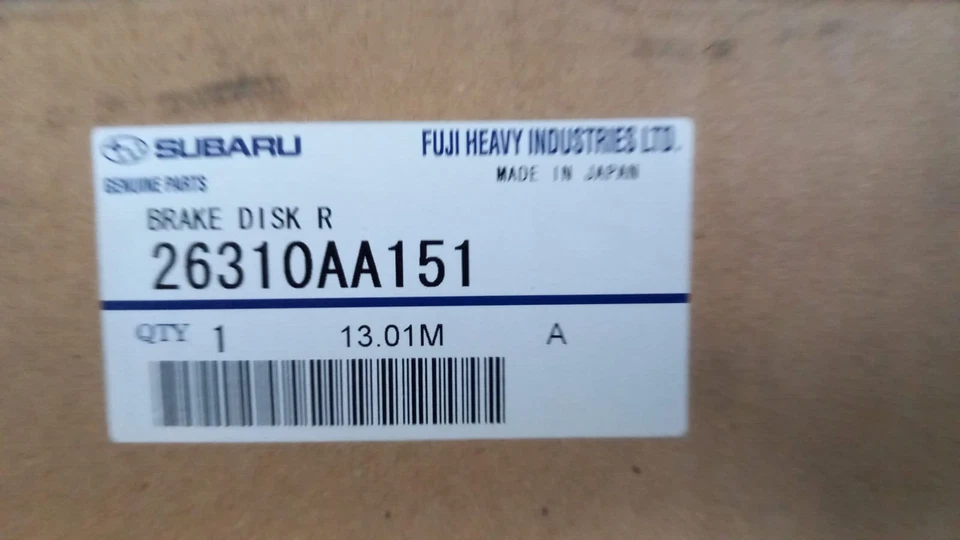 26310AA151 Подлинный Subaru Impreza Legacy задние тормозные диски (пара) - Изображение 1 из 1