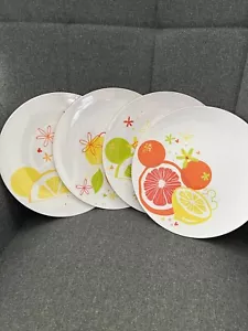 Disney Parks Mickey Mouse Icon Citrus Collection Melamine 9” Plates Set of 4 - Picture 1 of 7
