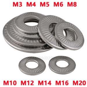 Safety Washers Genuine Type S Serrated Locking Spring Disc Washer M3 M4 M5 - M20 - Picture 1 of 4