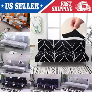 Klappbarer Schlafsofa Bezug Elastisch Armlos Futon Schonbezug Möbelschutz - Bild 1 von 70
