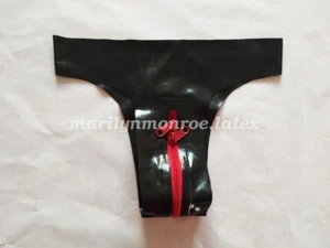 100% Nuevo Látex Goma Goma Entrepierna Cremallera Pantalones Cortos Sexy Ropa Interior Talla 0.4mm S-XXL - Imagen 1 de 4