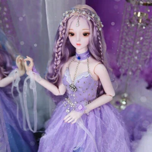 1/3 BJD Muñeca Hada Niña Hecho a Mano Regalo Conjunto Completo Maquillaje Facial Ojos Peluca Púrpura Juguete - Imagen 1 de 9