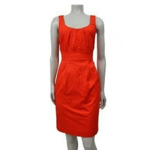 J.Crew Anzug Plissee Empire Taille Etuikleid 8 Tank Ärmellos Orange Neu mit Etikett - Bild 1 von 11