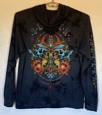 Sullen Art Collective Moth 徽章长袖男式套衫 2XL XXL 黑色连帽衫 — 第 1/4 张图片