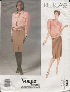 Vogue 2527 Bill Blass Eisenhower Jacket, Skirt, Blouse Pattern Choose Size Uncut - Picture 1 of 10