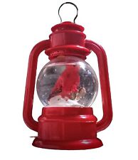 Small Christmas Trinket Lantern/ Bird In Snow W/ Color Changing Lights